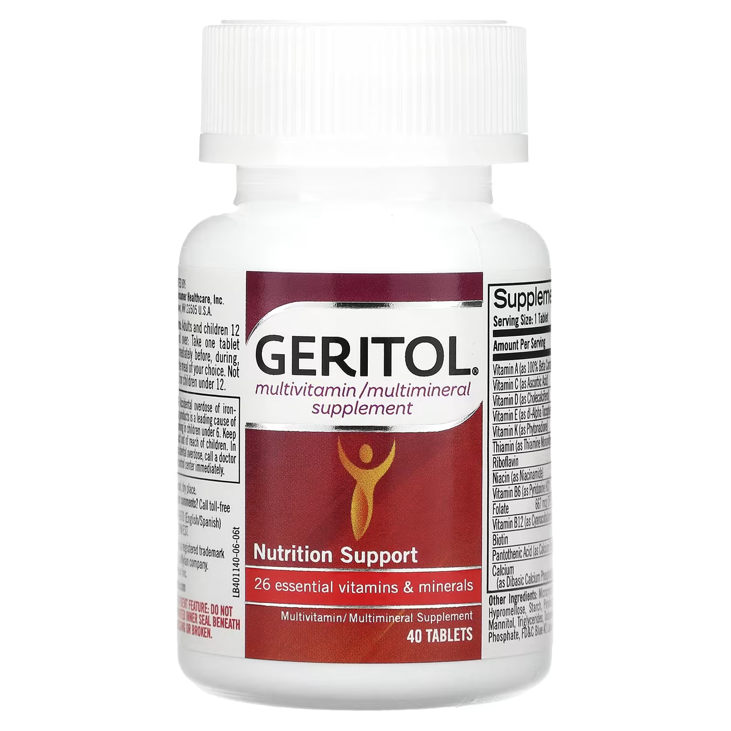 Geritol High Potency Multivitamin and Iron Supplement Liquid, 12oz