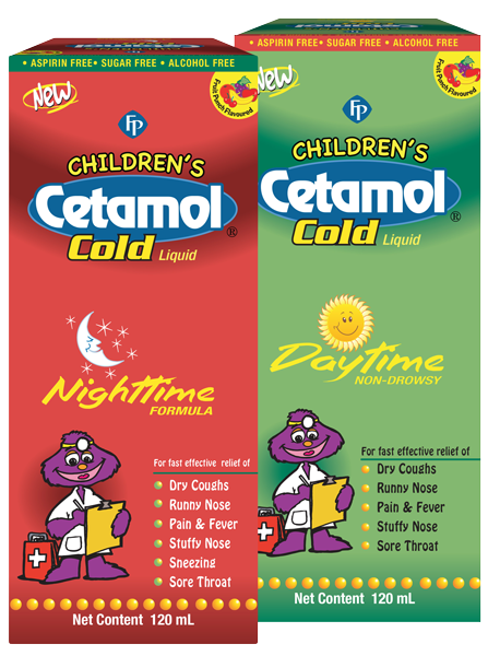 Children’s Cetamol Cold Liquid Nighttime and Daytime