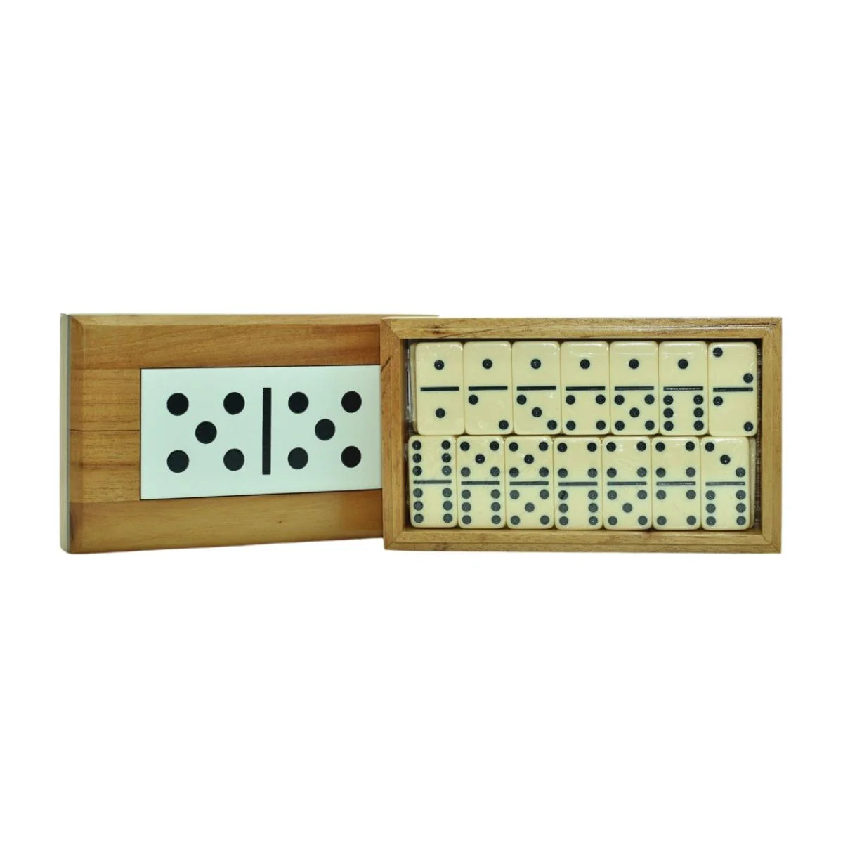 ArtSmart Dominoes Set in Natural Wood