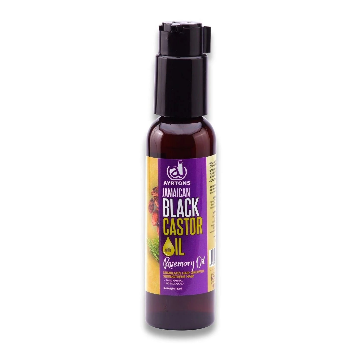 AYRTONS Jamaican Black Castor Oil with Rosemary Oil, 120ml