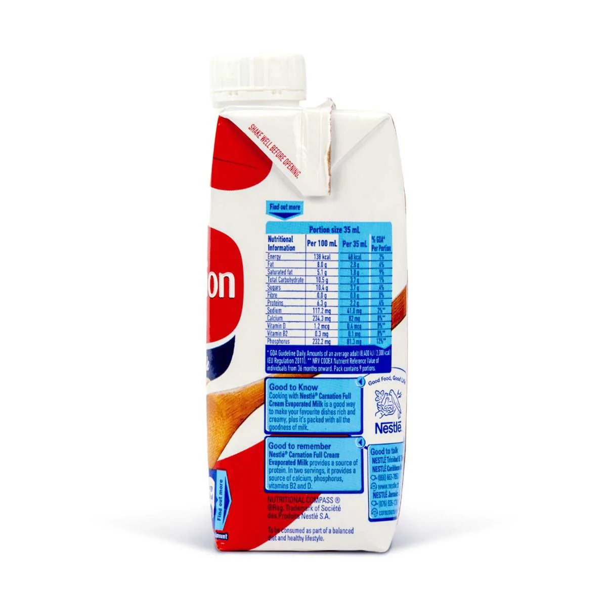 Nestle Carnation Evaporated Milk Full Cream, 330ml (3 Pack)