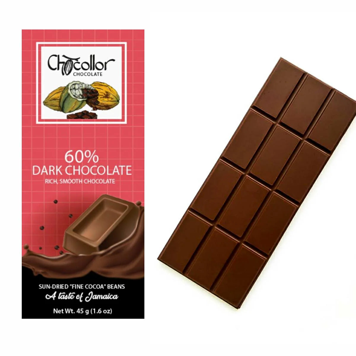 Chocollor Chocolate 60% Dark Chocolate Bar