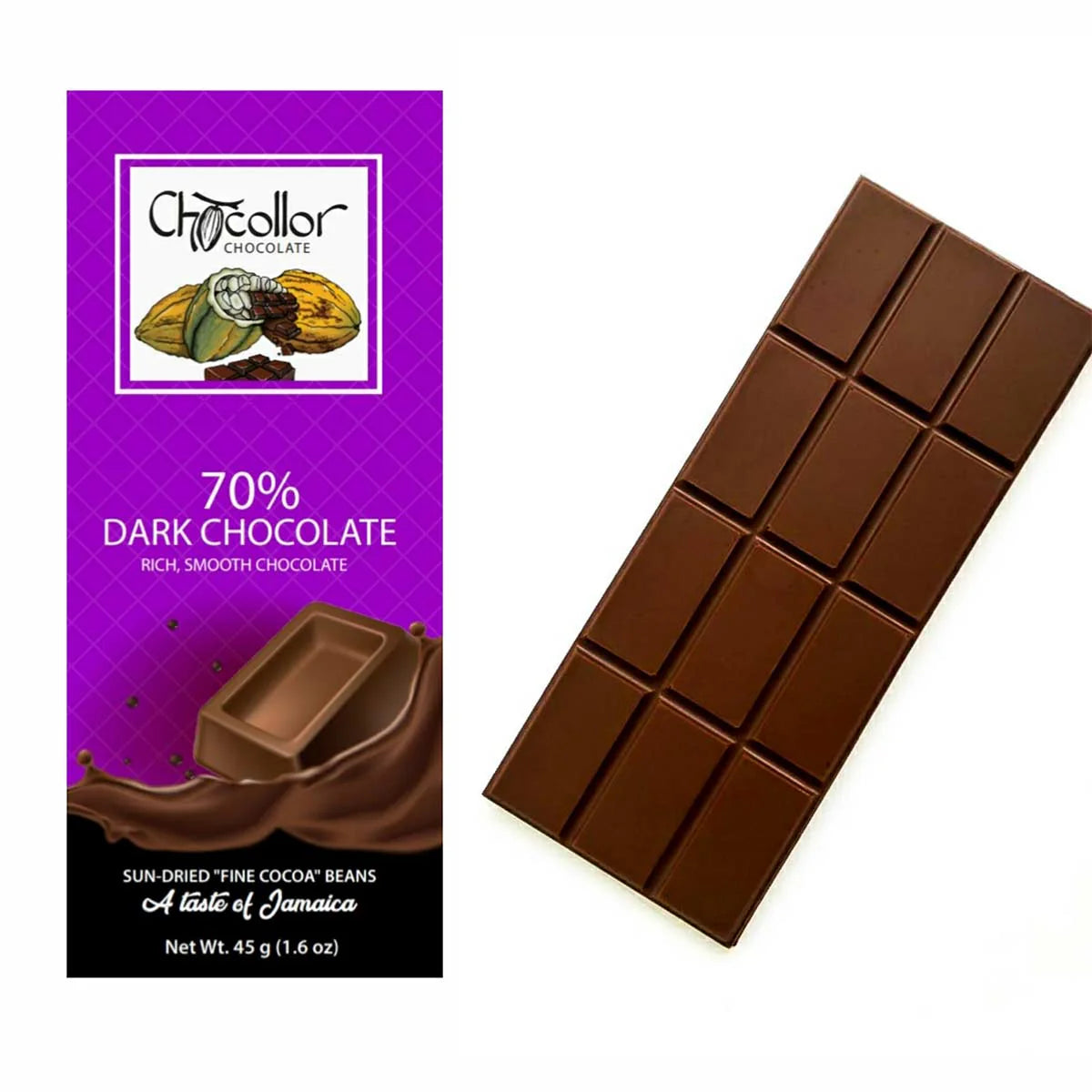 Chocollor Chocolate 70% Dark Chocolate Bar