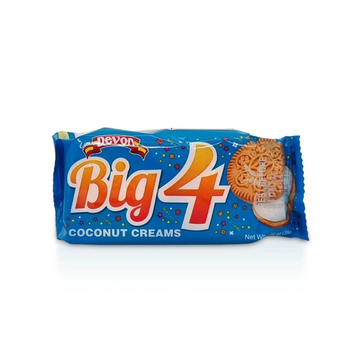 Devon Big 4 Biscuit Cream Cookies, 38g (3 Pack)