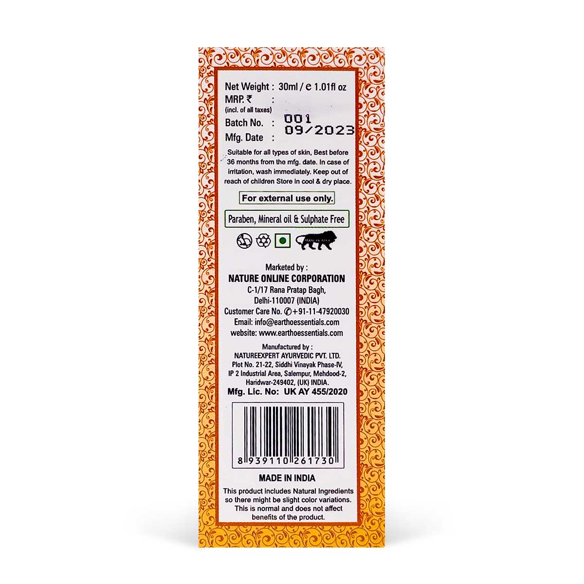 Eartho Essentials Vitamin C Skin Radiance Serum, 30ml