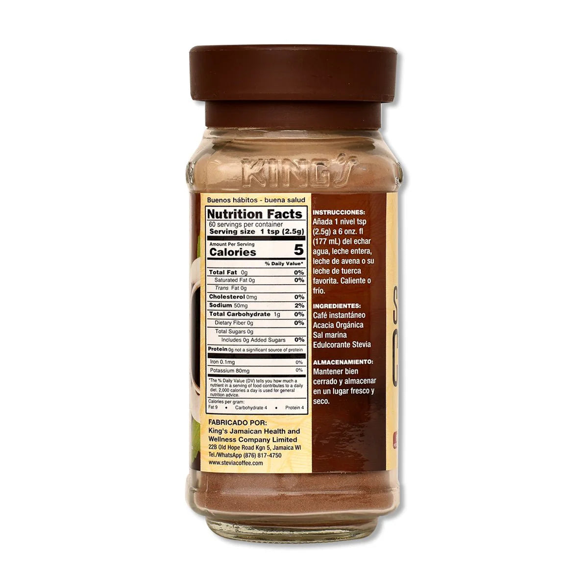 King's Jamaican Stevia Coffee, 150g