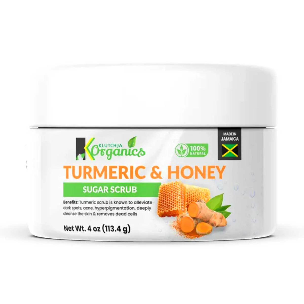 KlutchJa Organics Turmeric & Honey Scrub, 4oz