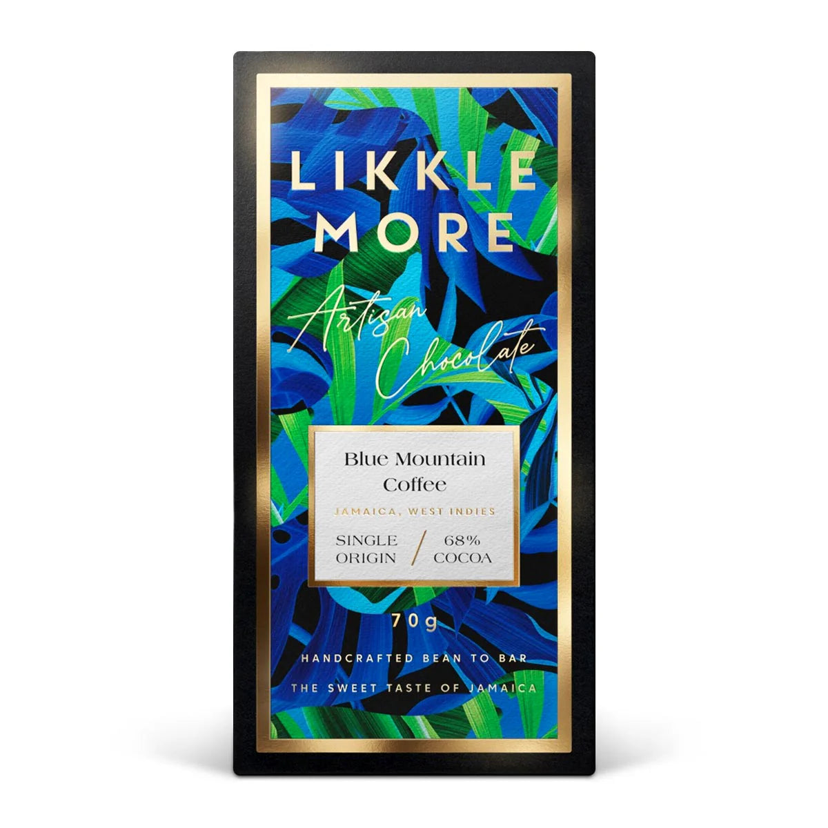 Likkle More Chocolate 68% Dark Blue Mountain Coffee Bar, 2.5oz