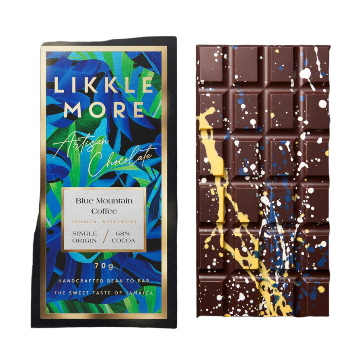 Likkle More Chocolate 68% Dark Blue Mountain Coffee Bar, 2.5oz