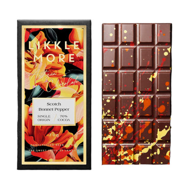 Likkle More Chocolate 70% Dark Scotch Bonnet Bar, 2.5oz