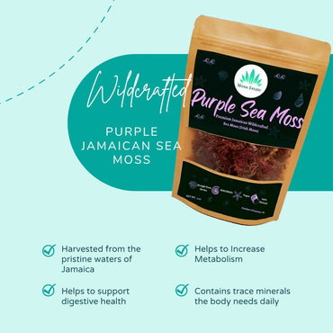 Mosa Organics Purple Jamaican Sea Moss, 2oz