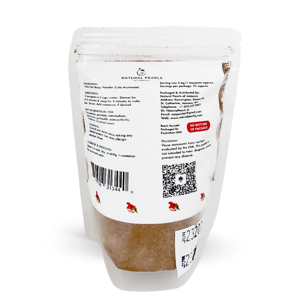 Natural Pearls of Jamaica Jamaican Kola Nut/Bissy Powder, 2.5oz