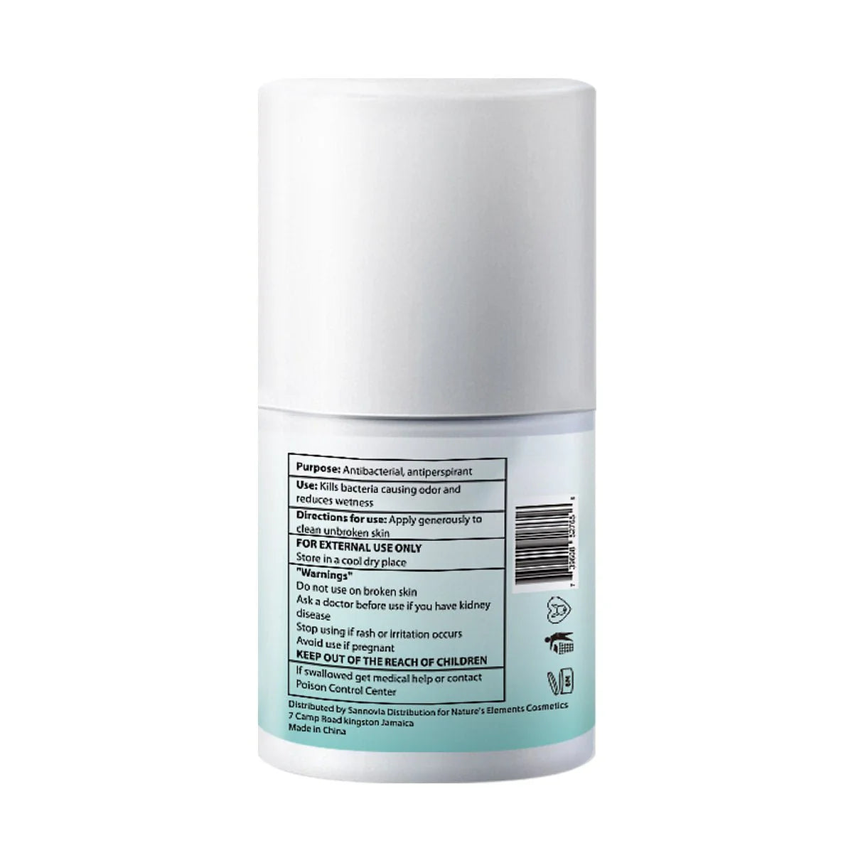 Nature's Elements Odor Defense Antibacterial Antiperspirant Roll On, 1.6oz