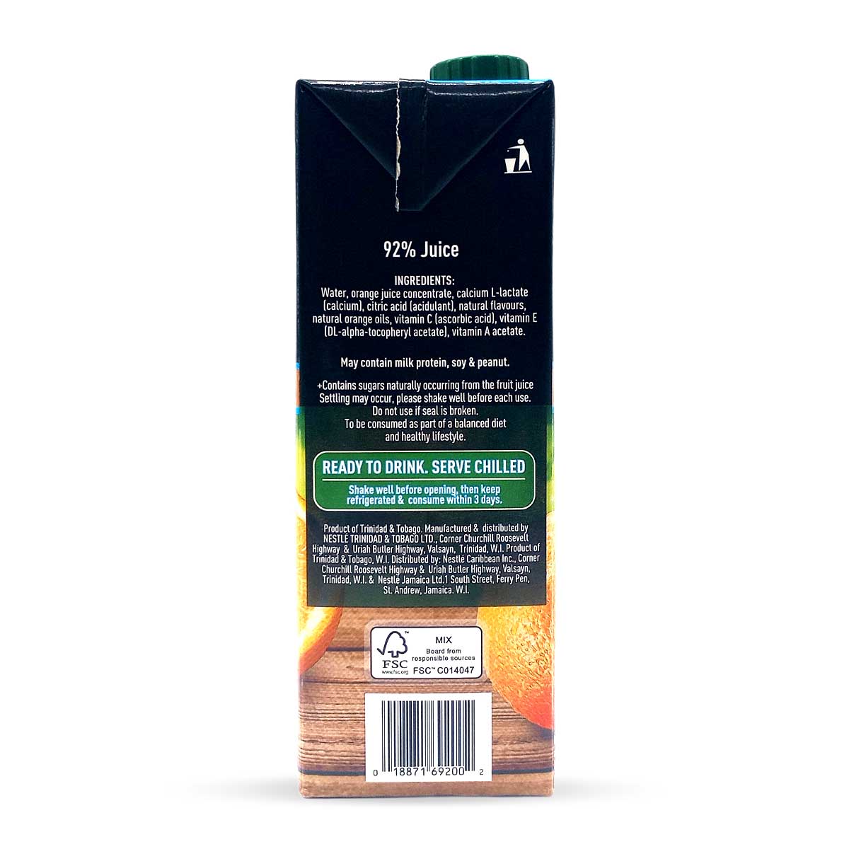 Orchard Premium 92% Orange Juices No Sugar Added, 1L (3 Pack)