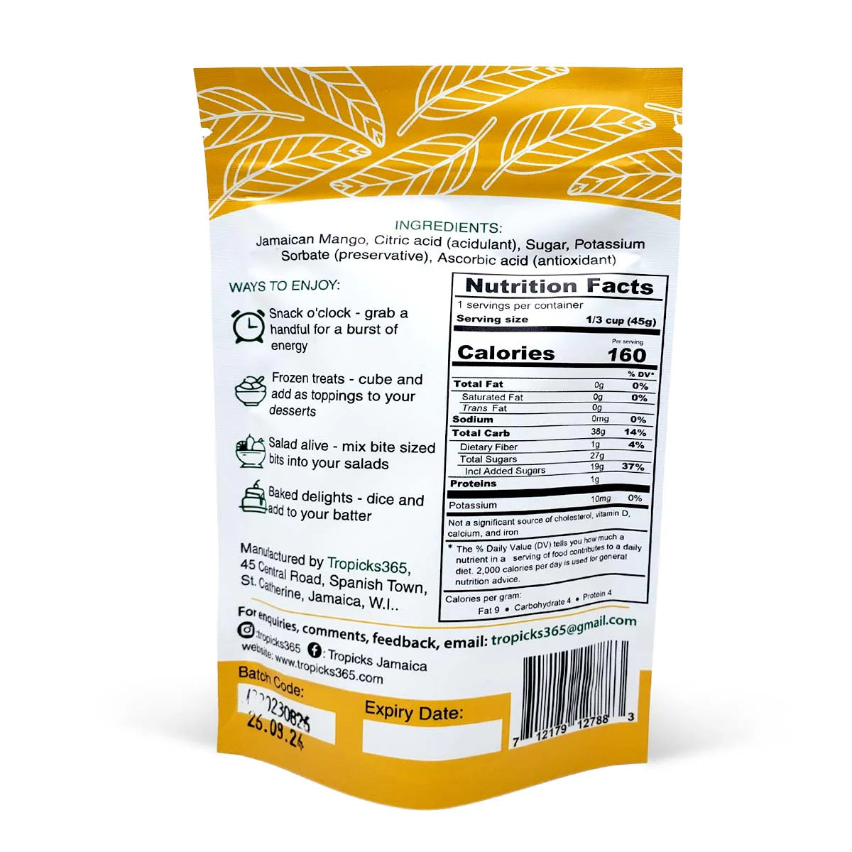 Tropicks365 Dried Mango Sweet N' Sour, 45g