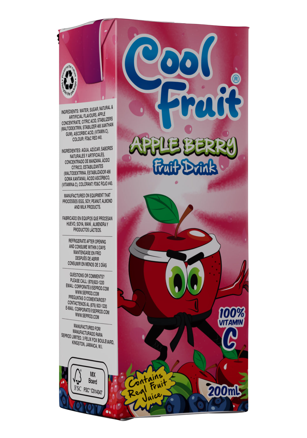 Cool Fruit Apple Berry, 200ml (6 Pack)