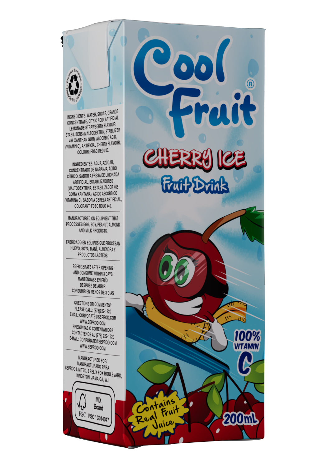 Cool Fruit Cherry Ice, 200ml (6 Pack)