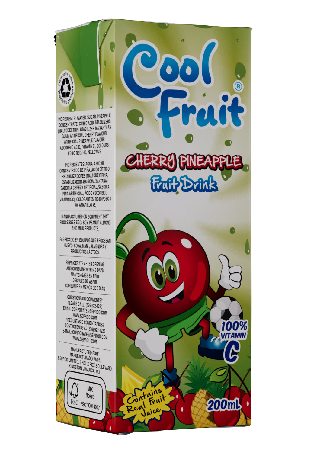 Cool Fruit Cherry Pineapple, 200ml (6 Pack)