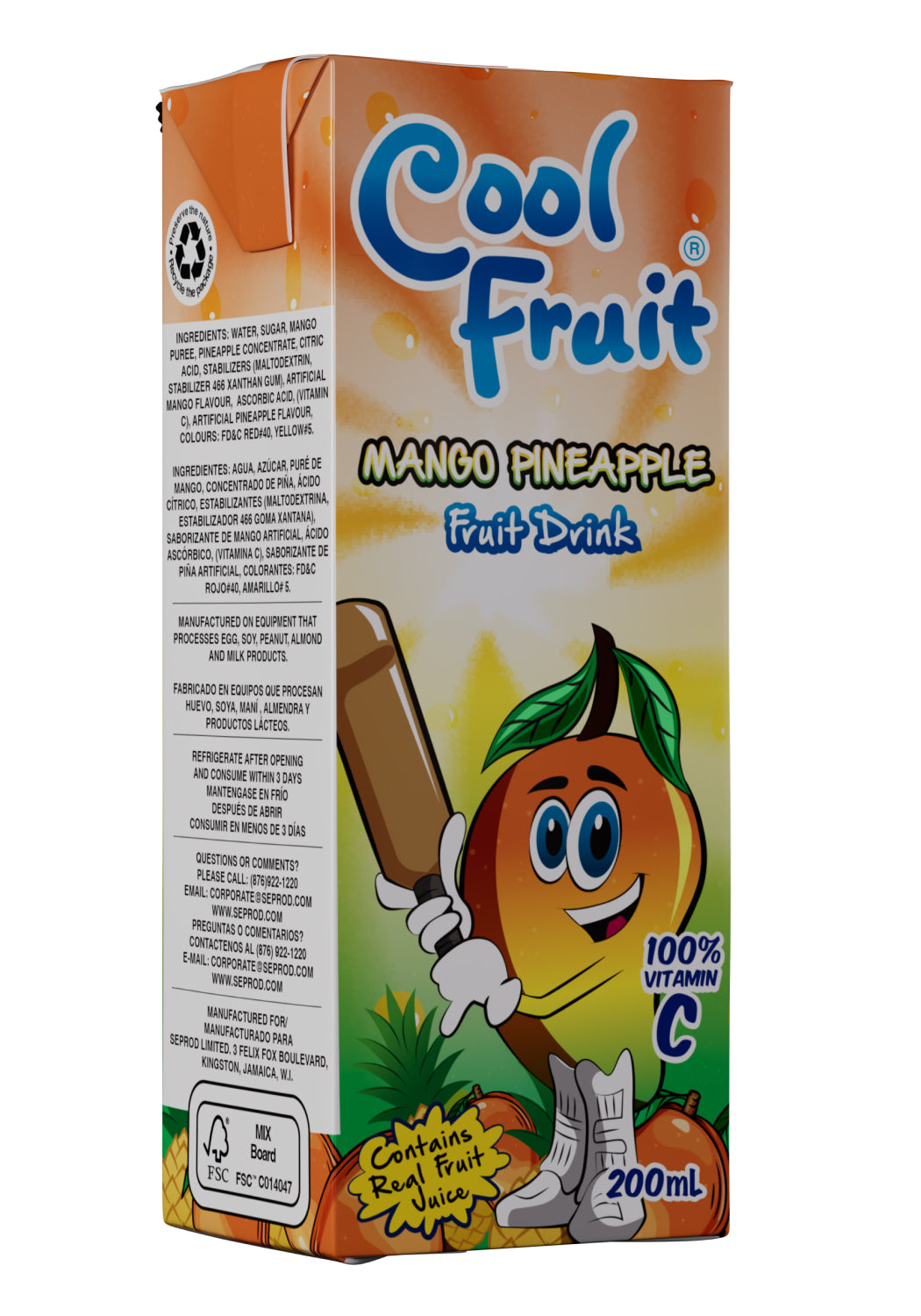 Cool Fruit Mango Pineapple, 200ml (6 Pack)