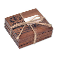 Bartley's All In Wood Exotic Wood Coasters Set of 4 Wood Engraved