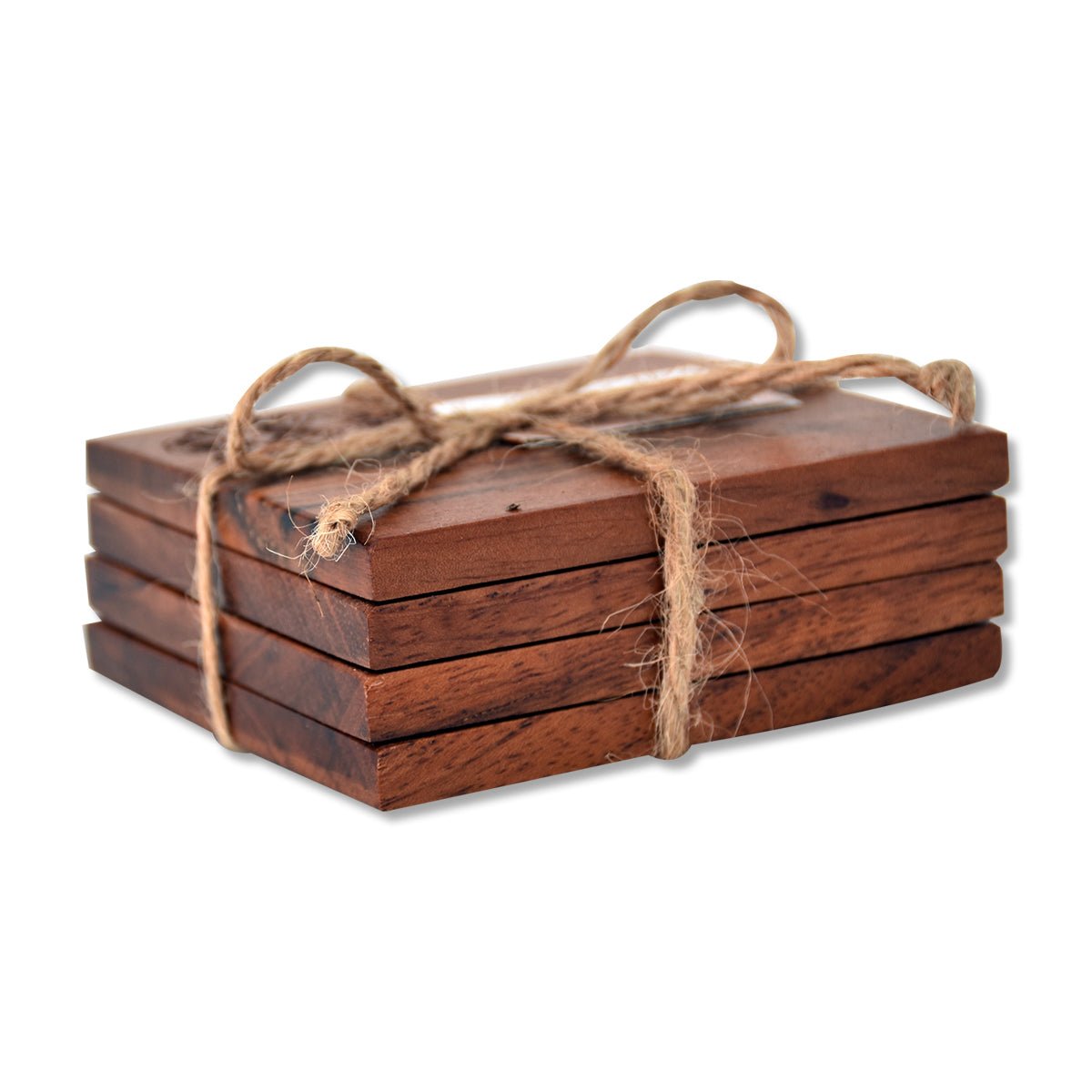 Bartley's All In Wood Exotic Wood Coasters Set of 4 Wood Engraved