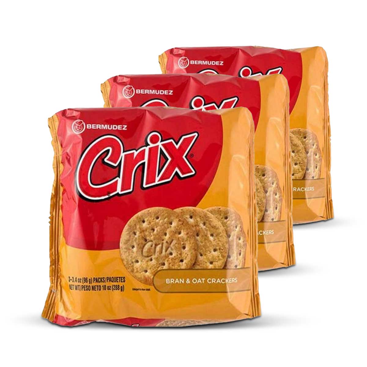 Bermudez Crix Bran & Oat Crackers Tripack, 10oz (2 Pack)