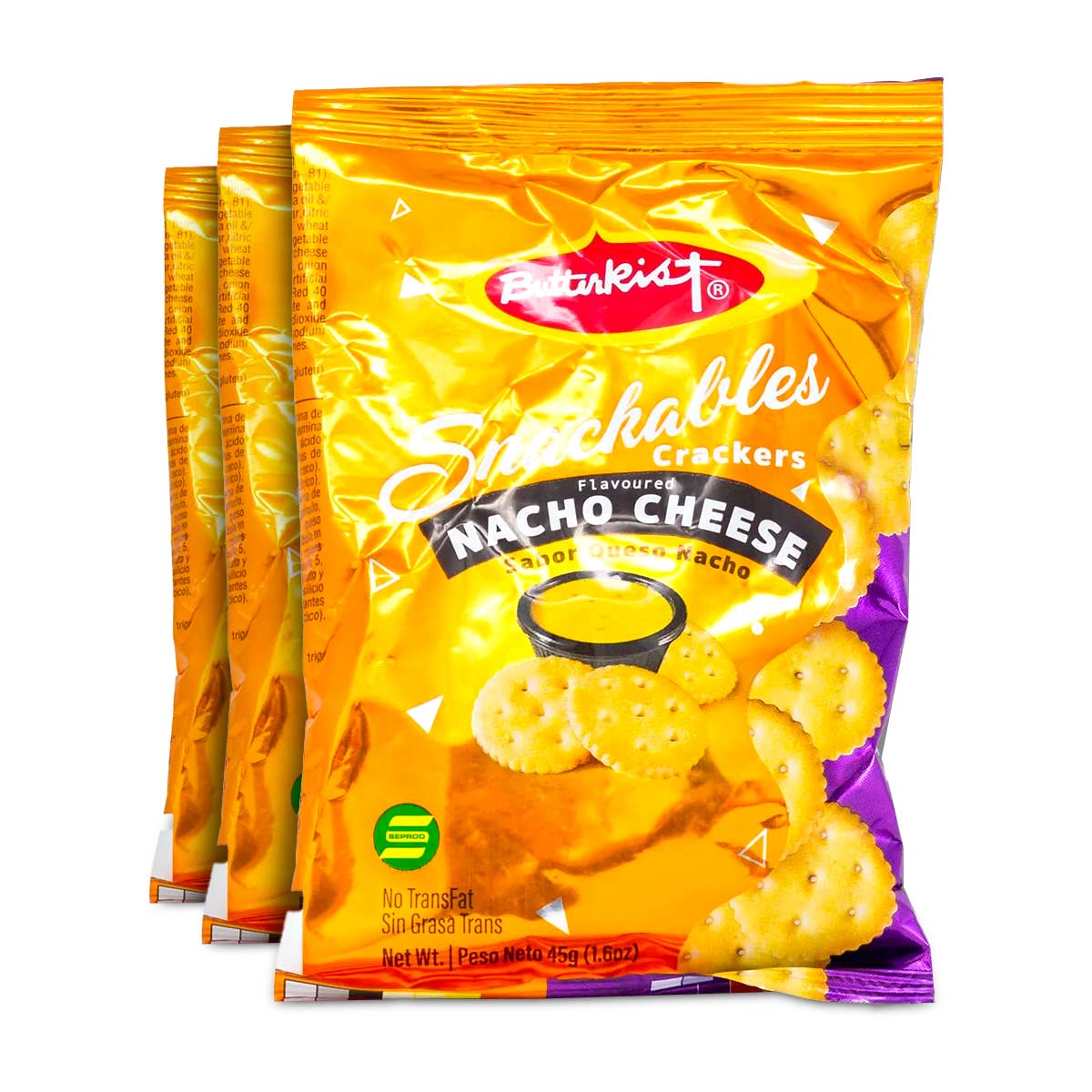 Butterkist Snackables Crackers Nacho Cheese, 1.6oz (3 Pack)