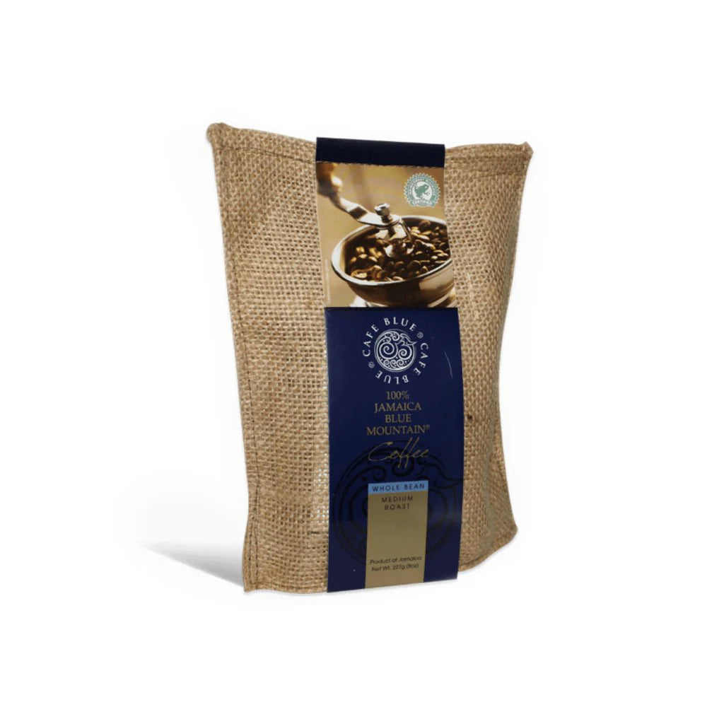 Cafe Blue 100% Jamaica Blue Mountain Whole Bean Coffee, 8oz or 16oz