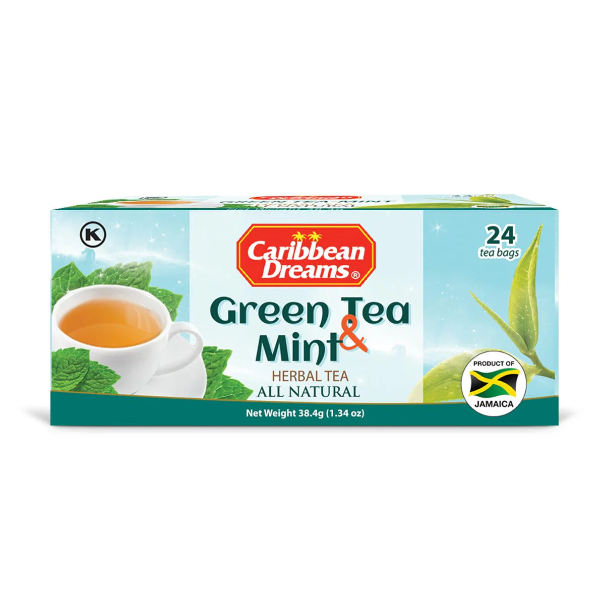 Caribbean Dreams Green Tea & Mint Tea, 24 teabags