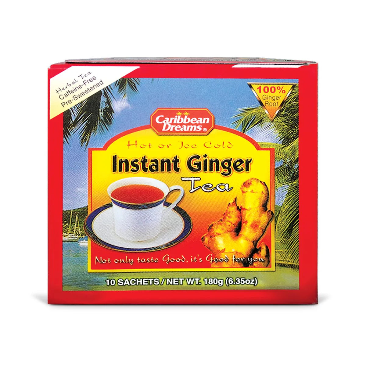 Caribbean Dreams Sweet Instant Ginger Tea, 10 sachets