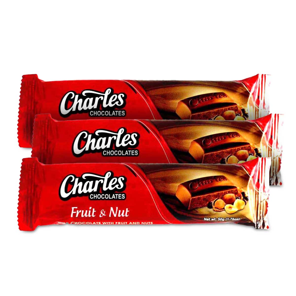 Charles Chocolate Bar, 50g (3 Pack)