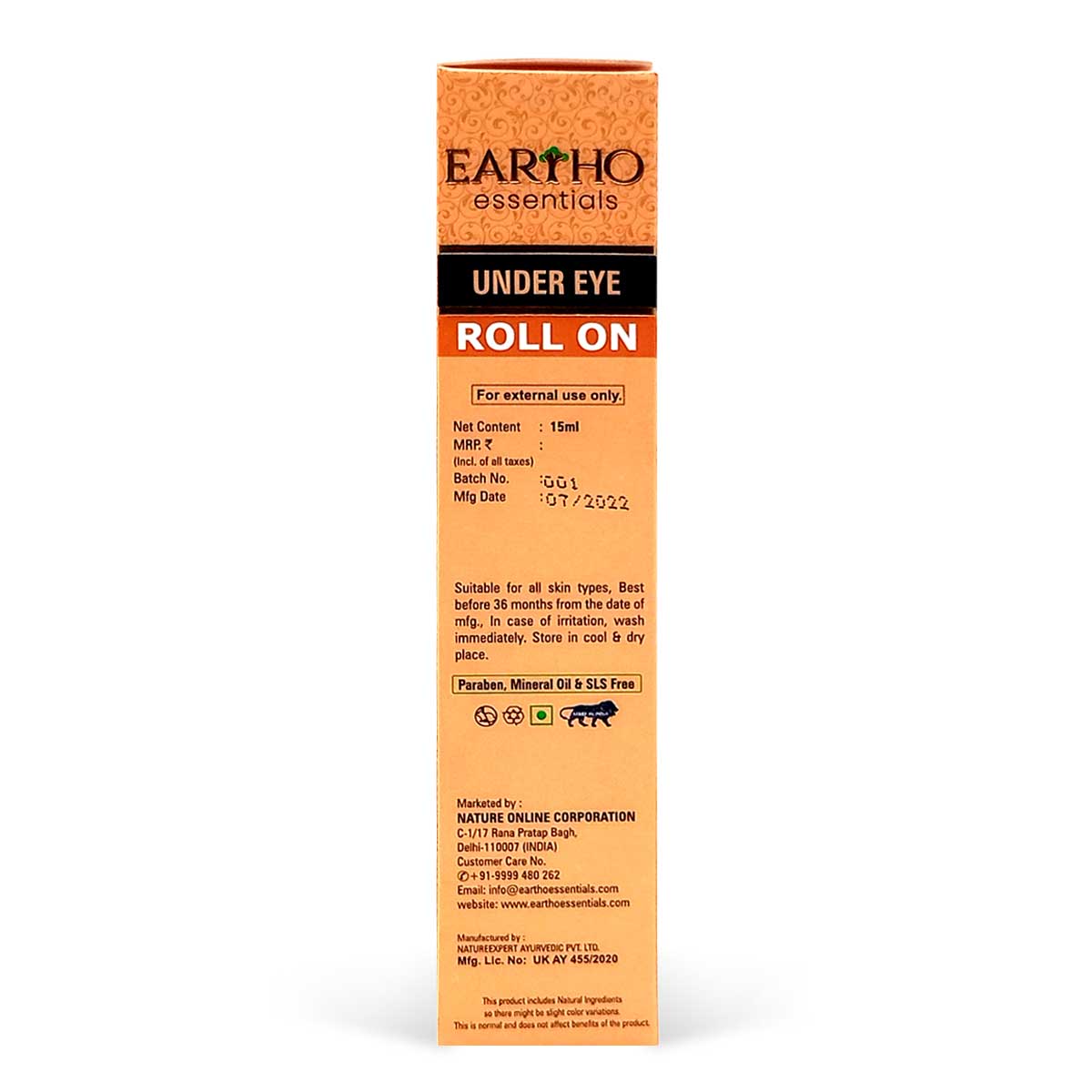 Eartho Essentials Under Eye Roll On, 15ml