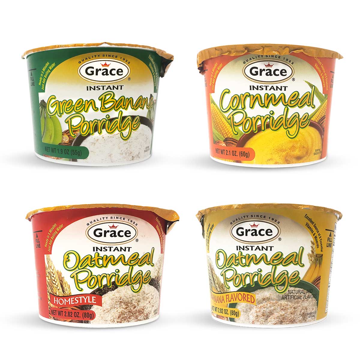 Grace Instant Porridge, 1.94oz (4 Flavor Bundle)