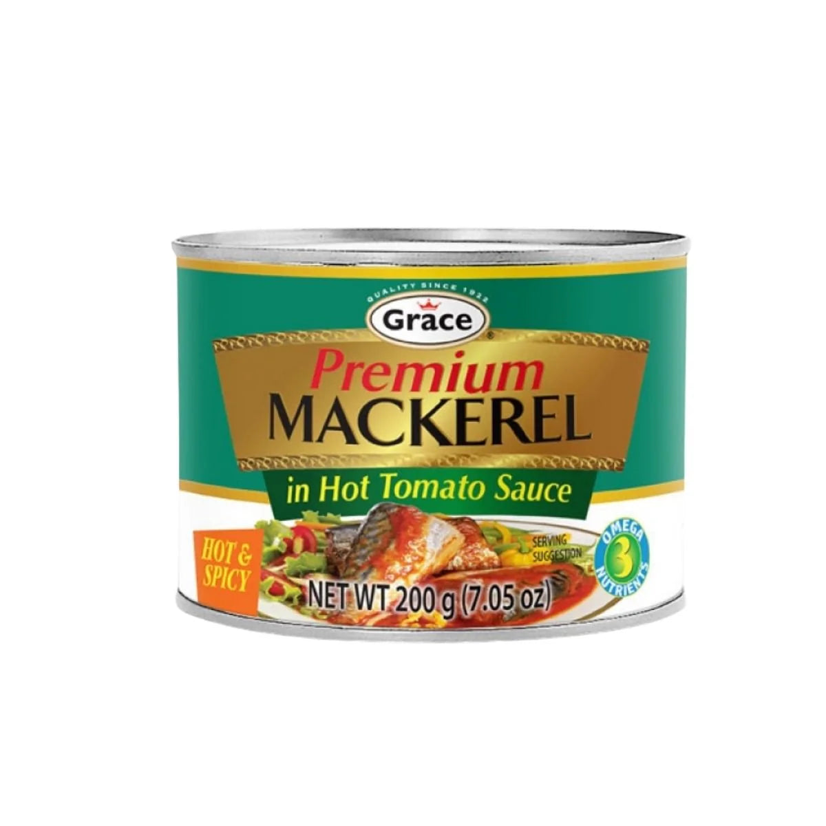 Grace Premium Mackerel In Hot Tomato Sauce, 7.05oz (2 Pack)