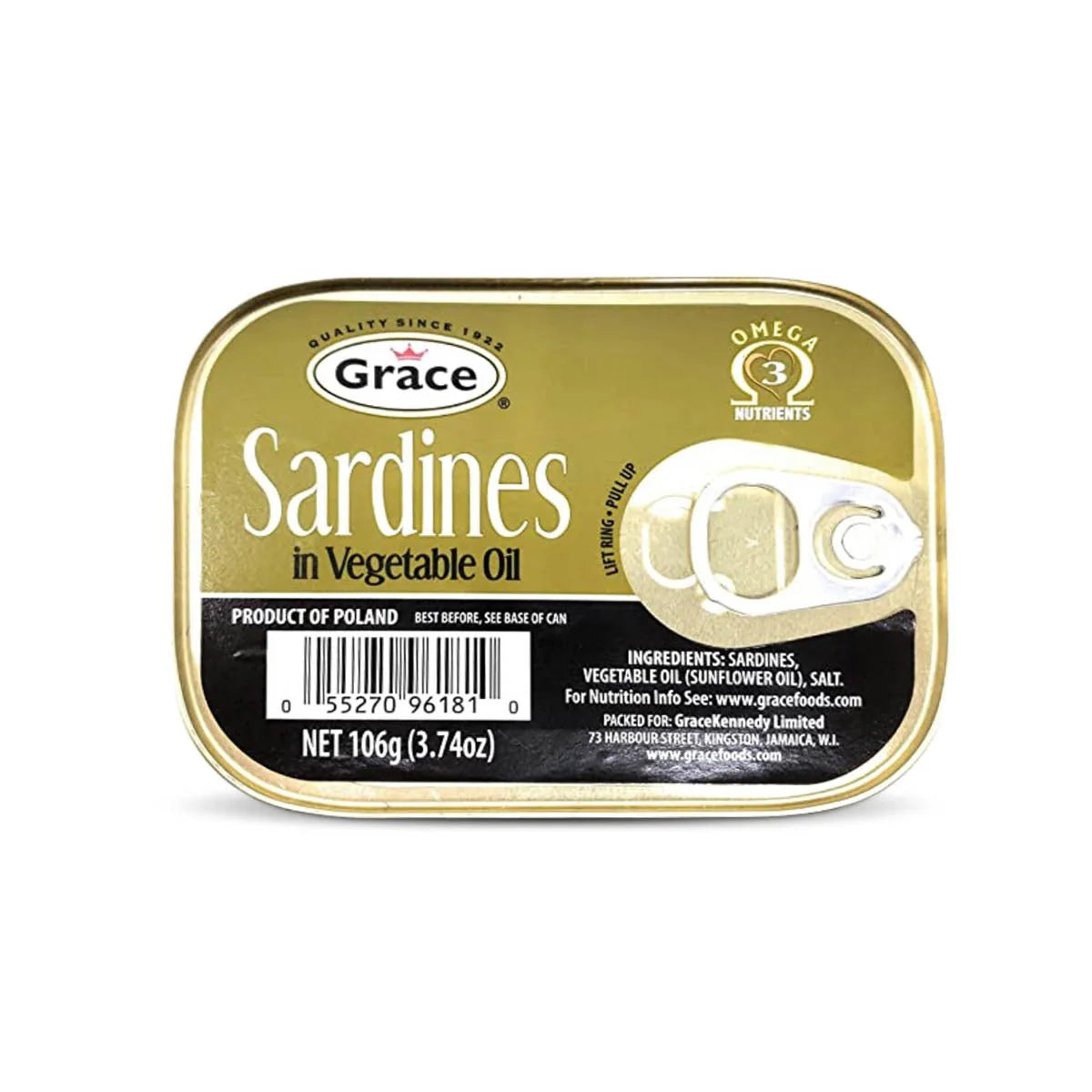 Grace Sardines In Vegetable Oil, 3.74oz