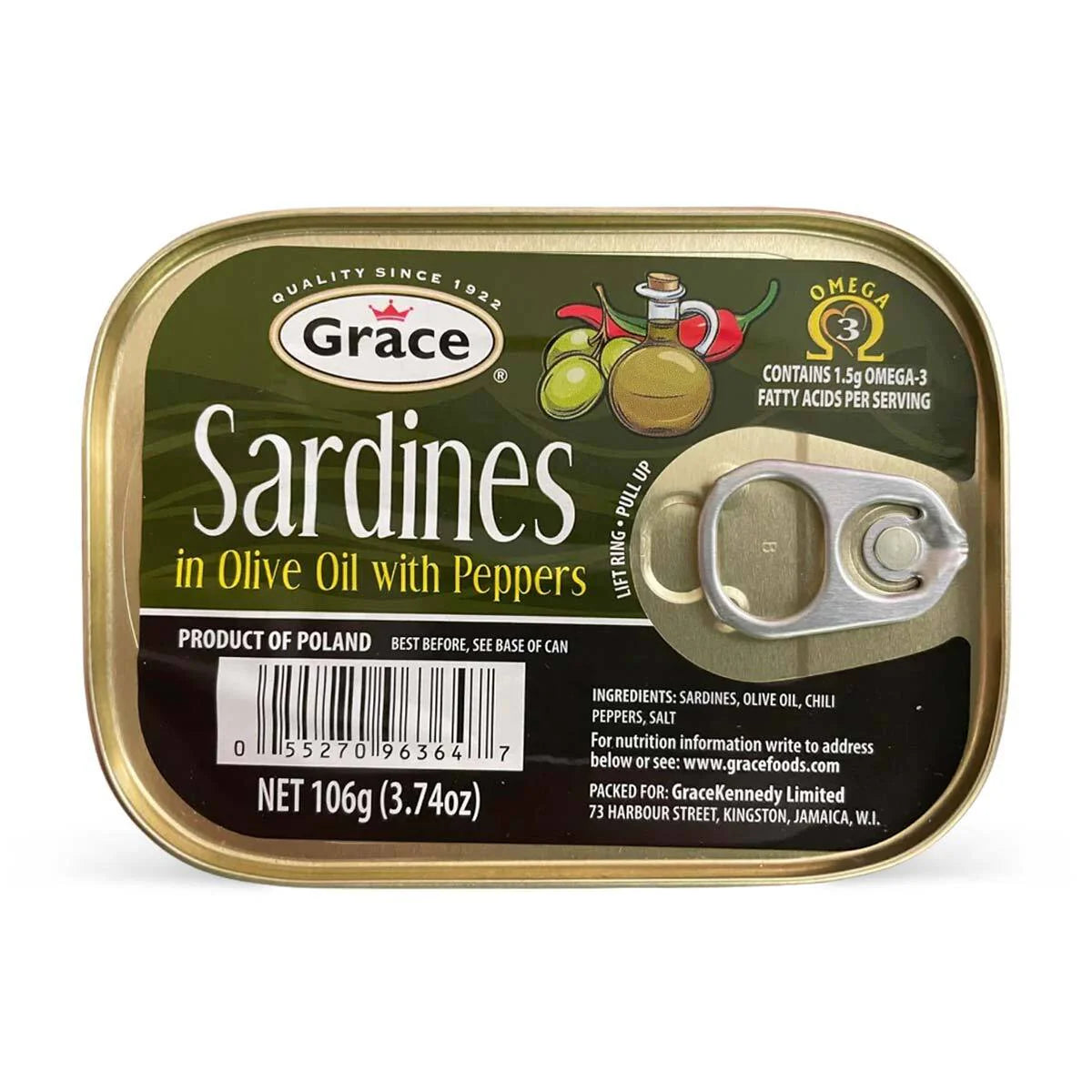 Grace Sardines Olive Oil with Pepper, 3.74oz