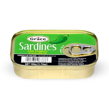 Grace Sardines With Pepper In Vegetable Oil, 3.74oz