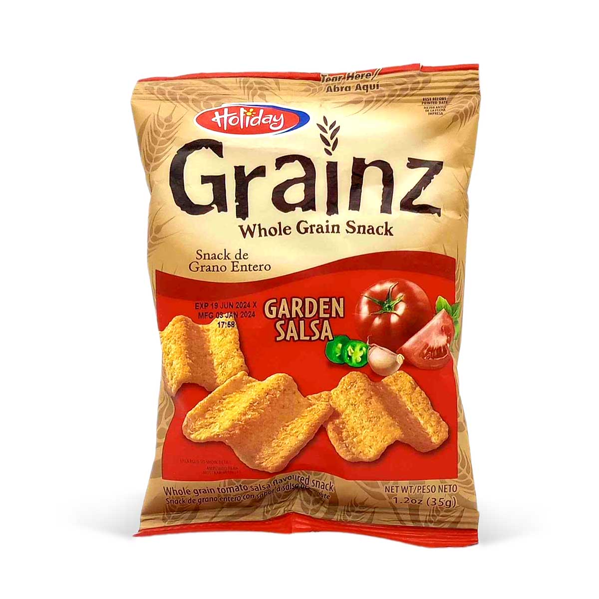 Holiday Grainz Whole Grain Snack Garden Salsa, 35g (3 Pack)