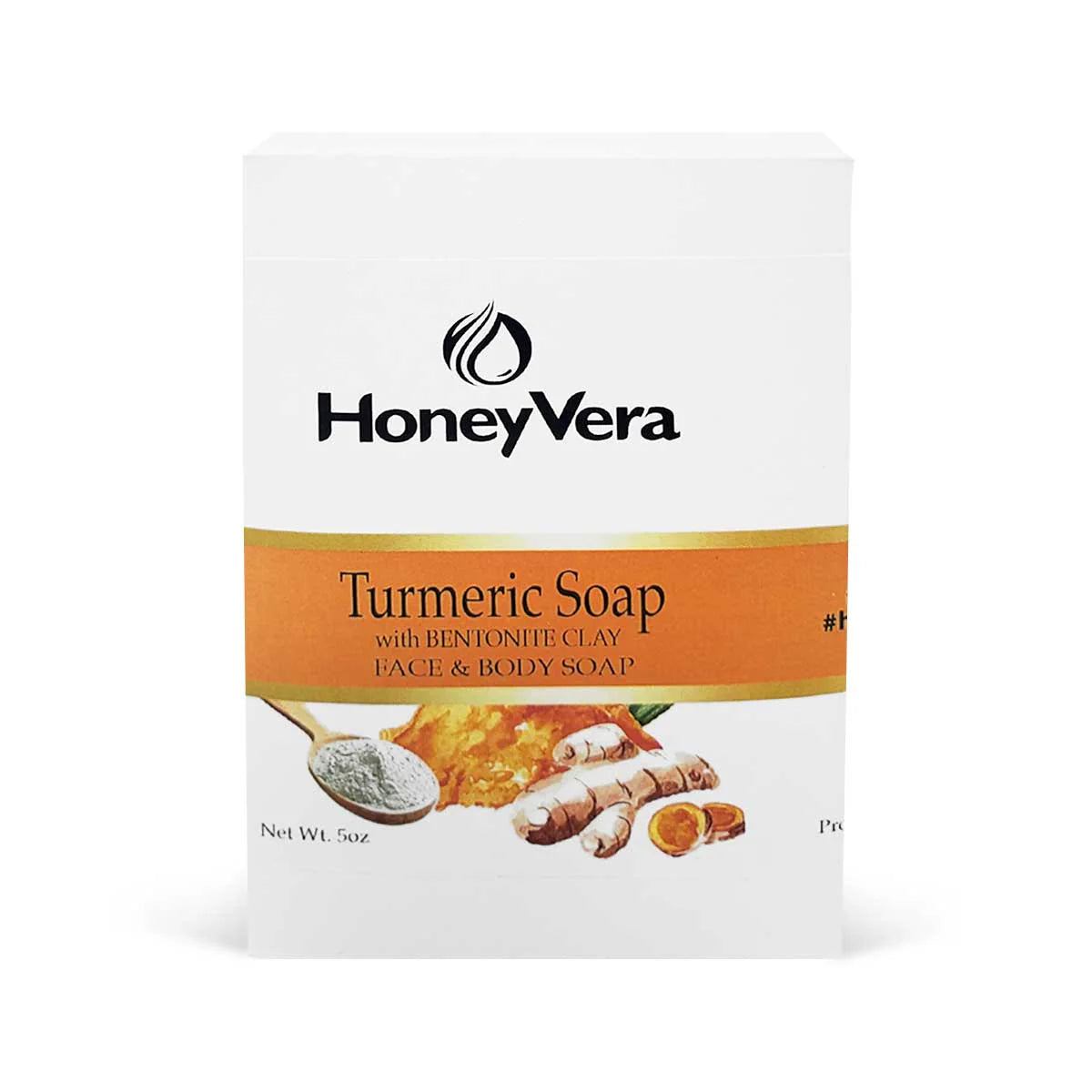 HoneyVera Turmeric with Bentonite Clay Soap, 5oz