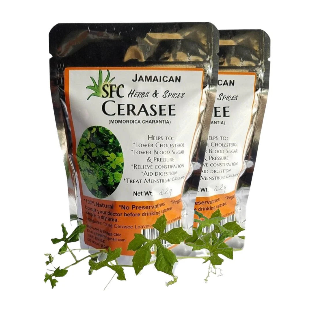 Jamaican Herbs & Spices Organic Cerasee Leaves & Vines Bitter Melon, 22g (2 Pack)