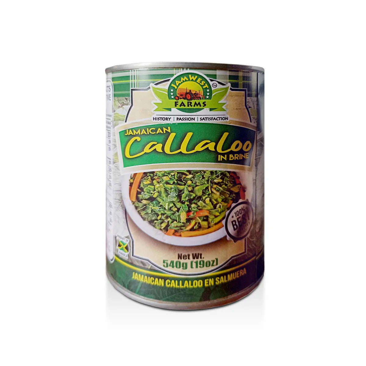 JamWest Farms Canned Callaloo in Brine, 19oz (2 Pack)