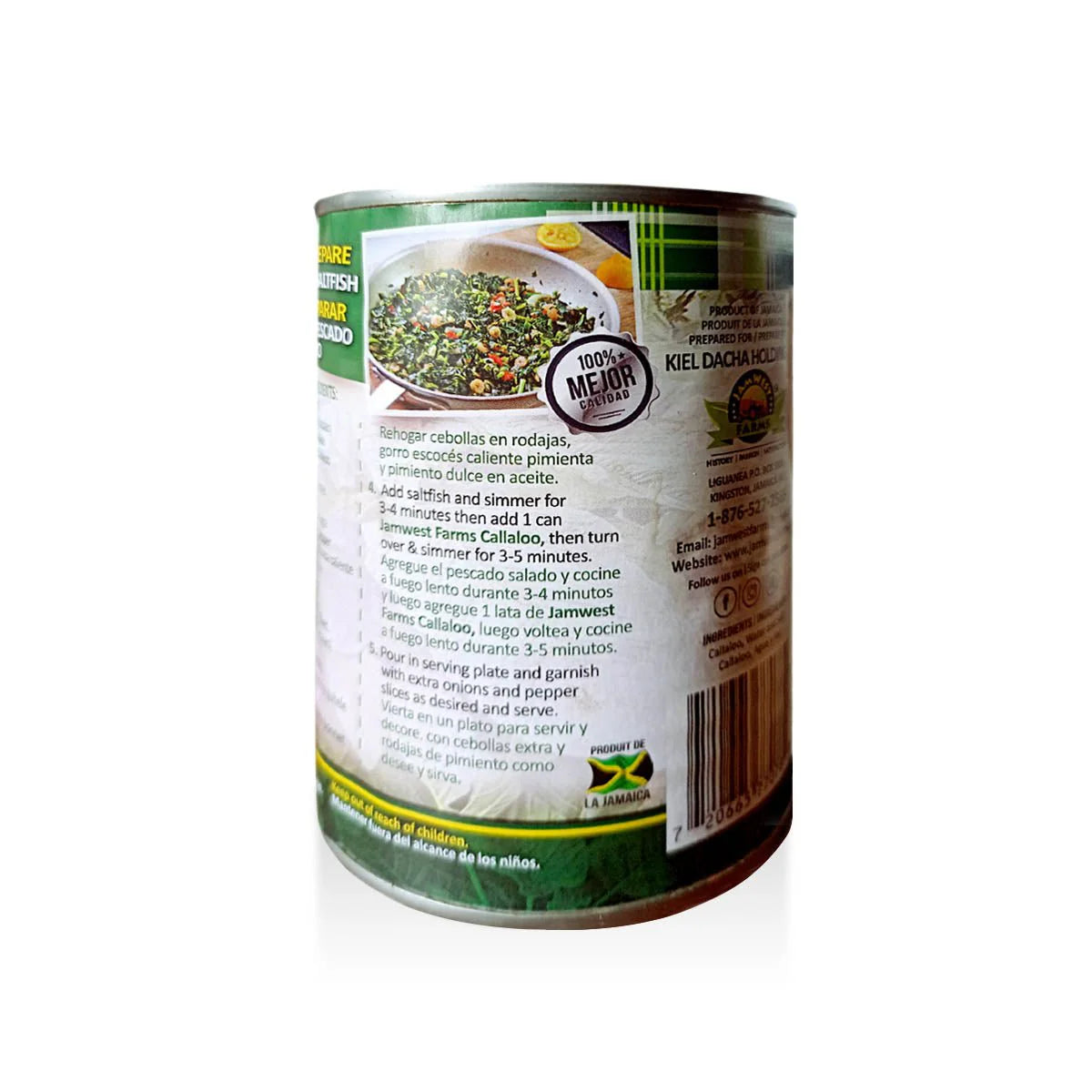 JamWest Farms Canned Callaloo in Brine, 19oz (2 Pack)