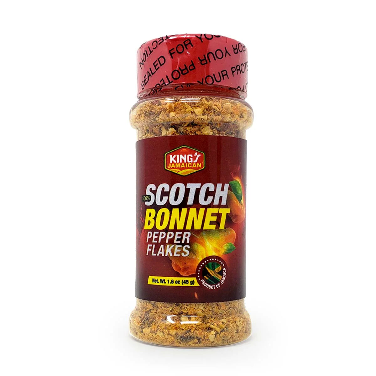 King's Jamaican 100% Jamaican Scotch Bonnet Peppers Flakes, 1.6oz