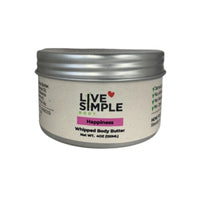 LiveSimple Happiness Whipped Body Butter, 2.5oz or 4oz