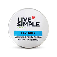 LiveSimple Lavender Whipped Body Butter, 2.5oz or 4oz