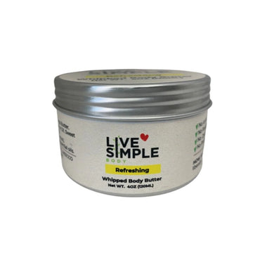 LiveSimple Refreshing Whipped Body Butter, 2.5oz or 4oz