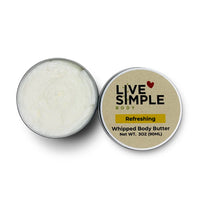 LiveSimple Refreshing Whipped Body Butter, 2.5oz or 4oz