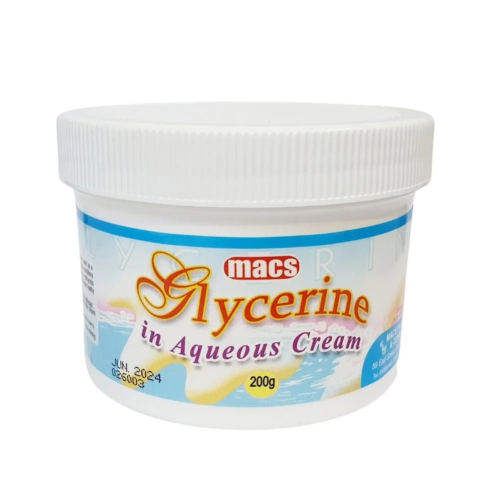 Macs Glycerine in Aqueous Cream, 100gm or 200gm (2 Pack)