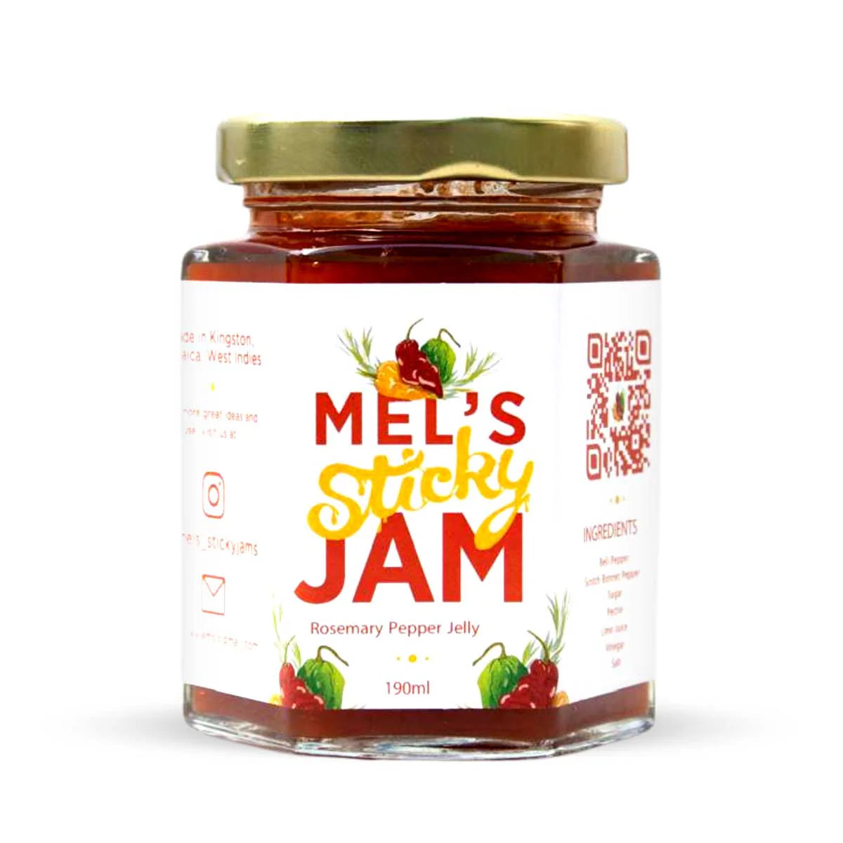 Mel's Sticky Jam - Rosemary Pepper Jelly, 6.42oz