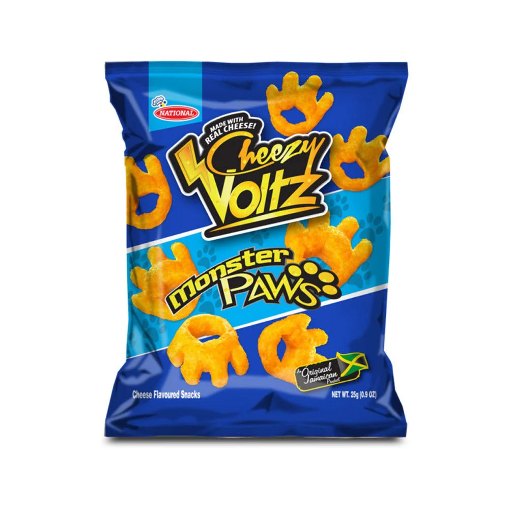 National Cheezy Voltz Monster Paws, 25g (3 Pack)